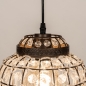 Foto 75760-9: Klassieke hanglamp in brons / bruine uitvoering met kristallen