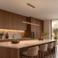 Foto 75766-17: Braune Pendelleuchte mit dimmbarer LED-Beleuchtung und Easy Lift System