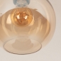 Foto 75778-5: Bruine plafondlamp met bol van champagnekleurig glas