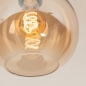 Foto 75778-6: Bruine plafondlamp met bol van champagnekleurig glas