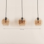 Foto 75779-1: Trendy hanglamp voorzien van drie glazen bollen in een champagnekleur