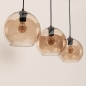 Foto 75779-11: Trendy hanglamp voorzien van drie glazen bollen in een champagnekleur