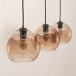Foto 75779-12: Trendy hanglamp voorzien van drie glazen bollen in een champagnekleur