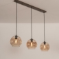 Foto 75779-2: Trendy hanglamp voorzien van drie glazen bollen in een champagnekleur