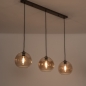 Foto 75779-3: Trendy hanglamp voorzien van drie glazen bollen in een champagnekleur