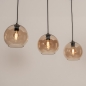 Foto 75779-7: Trendy hanglamp voorzien van drie glazen bollen in een champagnekleur