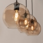 Foto 75779-8: Trendy hanglamp voorzien van drie glazen bollen in een champagnekleur