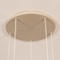 Foto 75799-11: Ronde, beige hanglamp voorzien van drie glazen kappen en twee spots