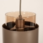Foto 75800-10: Ronde, bruine hanglamp voorzien van drie glazen kappen en twee spots