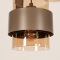 Foto 75800-7: Ronde, bruine hanglamp voorzien van drie glazen kappen en twee spots