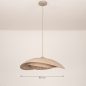 Foto 75804-1 maatindicatie: Japandi hanglamp met organische vorm in taupe