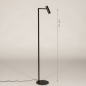 Foto 75823-1: Strakke zwarte vloerlamp met verstelbare spot