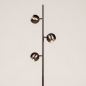 Foto 75864-10: Geborsteld koffiebruine staande vloerlamp met drie verstelbare spots