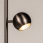 Foto 75864-11: Geborsteld koffiebruine staande vloerlamp met drie verstelbare spots