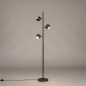Foto 75864-4: Geborsteld koffiebruine staande vloerlamp met drie verstelbare spots