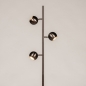 Foto 75864-6: Geborsteld koffiebruine staande vloerlamp met drie verstelbare spots
