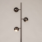 Foto 75864-7: Geborsteld koffiebruine staande vloerlamp met drie verstelbare spots