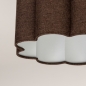 Foto 75868-1: Bruine Hanglamp met Scalloped Stoffen Kappen – Sfeervol en Design voor Elke Stijl