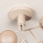 Foto 75892-10: Beige plafondlamp met zes champagnekleurige bollen