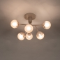 Foto 75892-3: Beige plafondlamp met zes champagnekleurige bollen