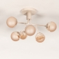 Foto 75892-6: Beige plafondlamp met zes champagnekleurige bollen