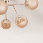 Foto 75892-9: Beige plafondlamp met zes champagnekleurige bollen
