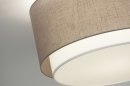 Foto 87179-4: Moderne plafondlamp voorzien van een dubbele kap in de kleuren taupe / wit.