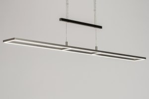 hanglamp 10838 design modern staal rvs metaal staalgrijs langwerpig rechthoekig