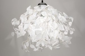 hanglamp 11009 landelijk modern stof wit rond