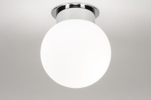 plafondlamp 11821 modern eigentijds klassiek glas wit opaalglas metaal wit chroom