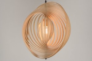 hanglamp 11991 landelijk modern retro eigentijds klassiek hout licht hout bruin hout rond