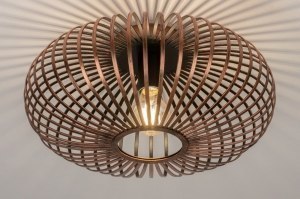 plafondlamp 12004 landelijk modern eigentijds klassiek metaal roodkoper rond