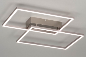 plafondlamp 12428 design modern staal rvs metaal langwerpig rechthoekig