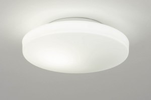 plafondlamp 12470 modern glas wit opaalglas wit mat rond