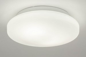 plafondlamp 12471 modern glas wit opaalglas metaal wit mat rond