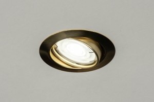 inbouwspot 12502 modern klassiek eigentijds klassiek messing geschuurd metaal goud messing rond