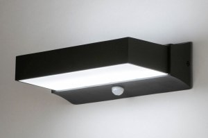 wandlamp 12505 design modern aluminium zwart mat antraciet donkergrijs langwerpig rechthoekig