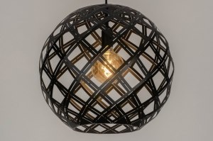 hanglamp 12587 design modern eigentijds klassiek metaal zwart mat rond