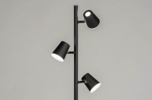 vloerlamp 12855 design modern metaal zwart mat rond langwerpig