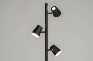 staande lamp 12855 design modern metaal zwart mat rond langwerpig