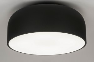 plafondlamp 12858 design modern metaal zwart mat rond