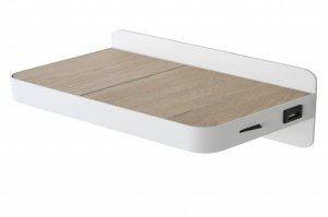 wandlamp 12907 design modern metaal wit mat hout rechthoekig