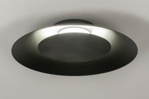 plafondlamp 12908 modern metaal zwart mat rond