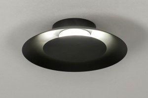 plafondlamp 12909 modern metaal zwart mat rond