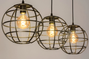 hanglamp 13002 industrieel landelijk modern metaal zwart roodkoper rond