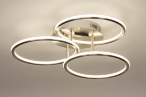 plafondlamp 13070 modern staal rvs metaal staalgrijs rond