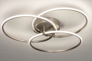 plafondlamp 13145 modern staal rvs metaal staalgrijs rond