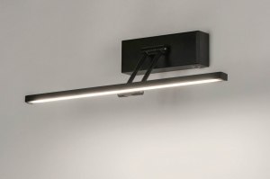 wandlamp 13148 modern metaal zwart mat langwerpig rechthoekig