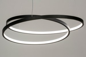 hanglamp 13191 modern metaal zwart mat rond