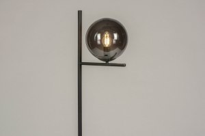 staande lamp 13259 modern retro art deco glas metaal zwart grijs antraciet langwerpig